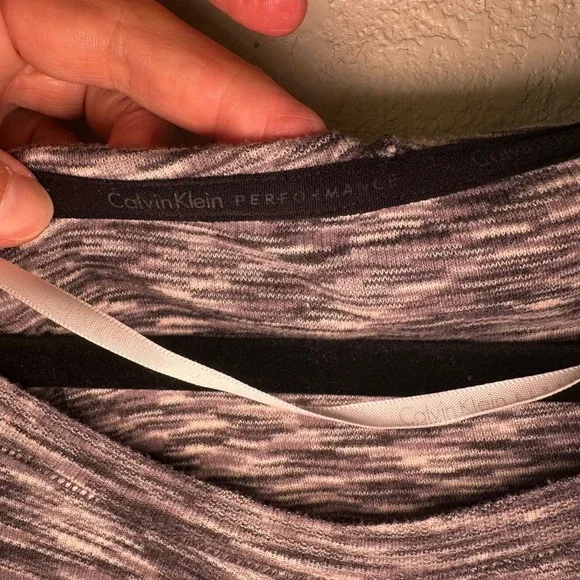 Calvin Klein Performance Long Sleeve Hoodie Top Space Dye Pullover - Picture 4 of 5